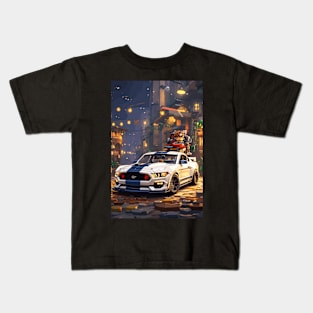 Technician American Muscle Car White and Navy Kids T-Shirt